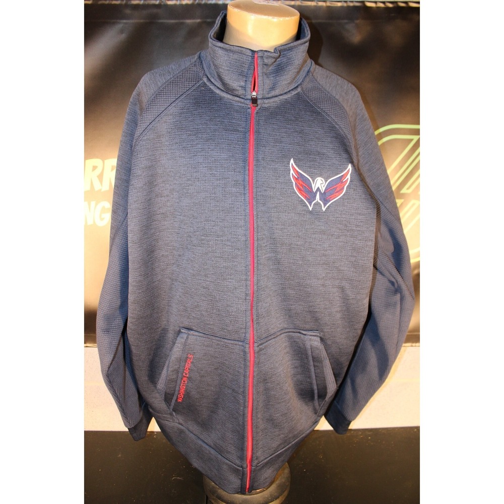 Washington Capitals NHL Branded Full Zip Polyester Jacket Blue Size‎ XL